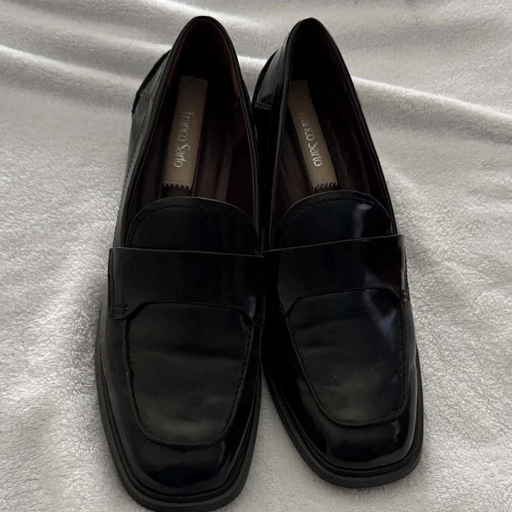 Franco Sarto Classic Shiny Black Loafers